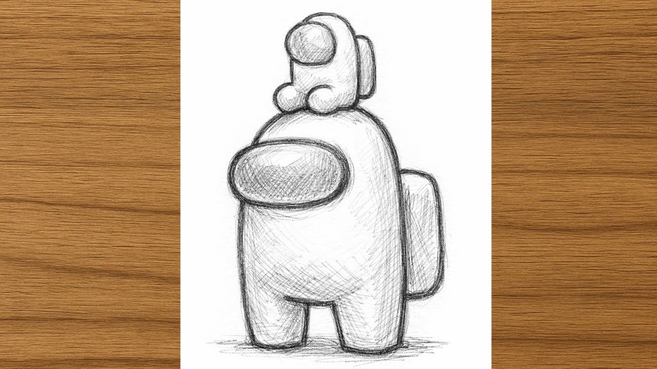 Among Us Drawing Tutorial Pencil Sketch Step by Step