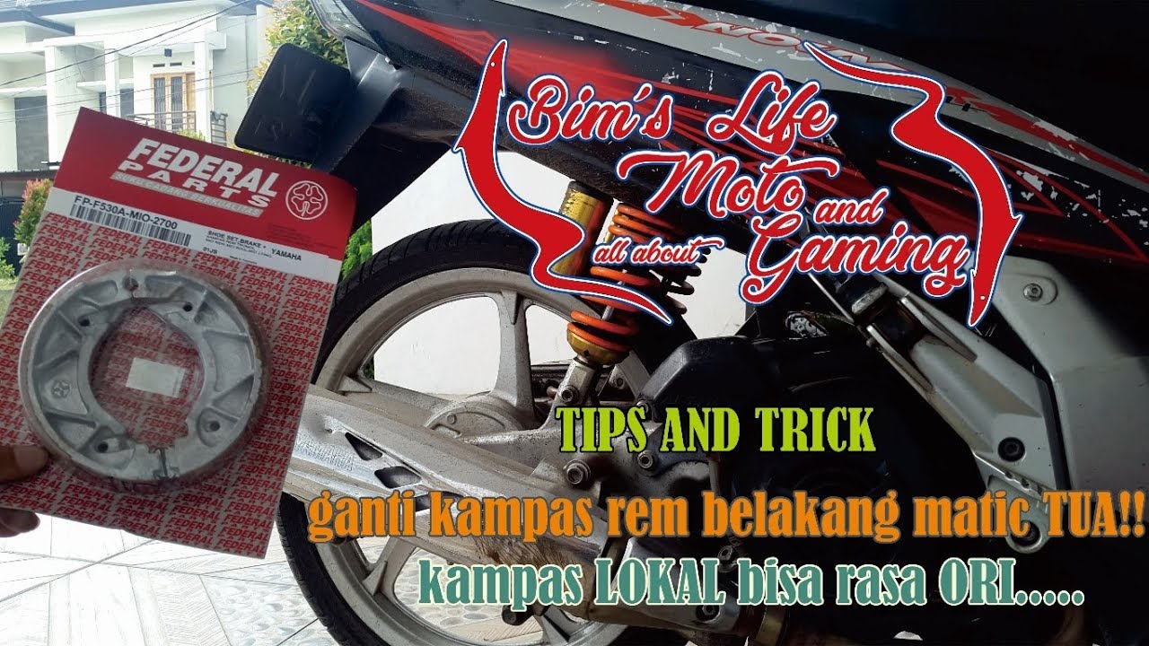 TIPS and TRICK cara ganti kampas rem belakang motor matic yamaha nouvo !! YOLOOO