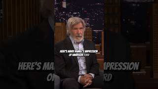 Harrison Ford watches Mark Hamill impersonate him