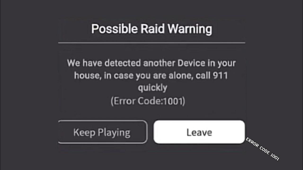 ERROR CODE 1001 - YouTube