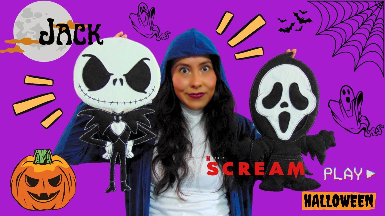 Como hacer figuras de fieltro para Halloween..!! (Scream y Jack)