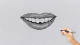 Mastering Realistic Pencil Sketch | How to Draw Smiling Lips | Step-by-Step Tutorial #art #drawing