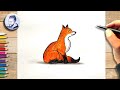 Tuto comment dessiner un renard assis facilement