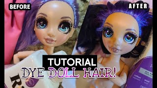 How I Dye My Doll Hair Mini Tutorial| Instant Ry Play #collecttherainbow #shorts