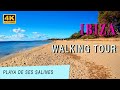 IBIZA: Playa de Ses Salines - Walking Tour (4K Ultra HD 60fps)