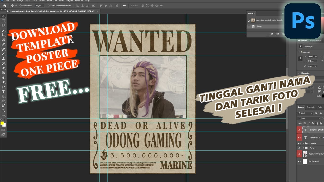 one piece wanted poster template