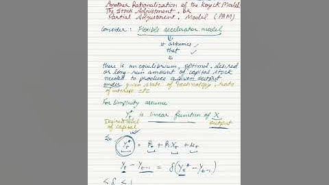 Another Rationalization of Koyck Model: The Stock Adjustment, or Partial Adjustment, Model