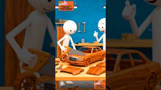 Wooden Craft Car #cartoon #animation #car #viral #shorts #video #ai #kids #fun