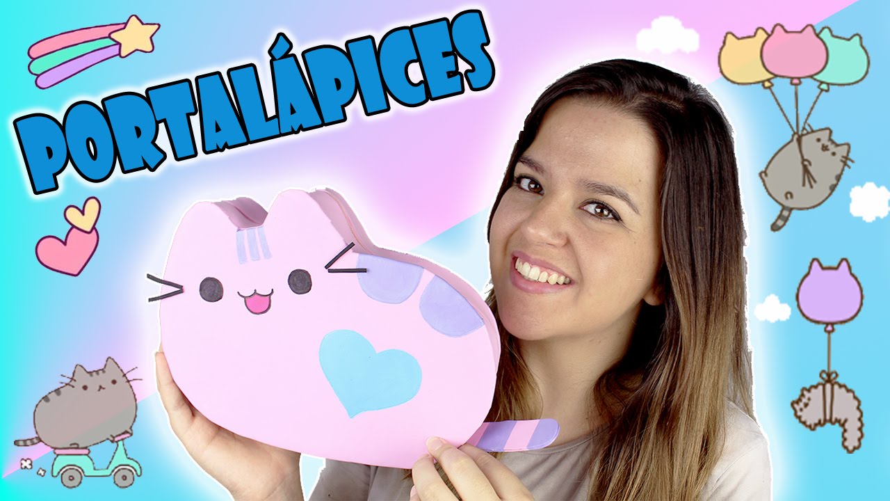 ESTUCHE Casero KAWAII Estilo KIPLING * DIY Maletín Lapicera PUSHEEN Útiles  Escolares REGRESO A CLASE 