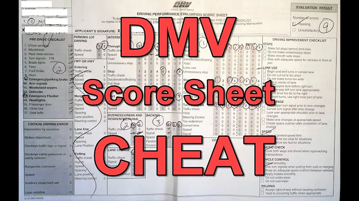 Actual DMV Dash Cam Drive Test and Eval Score Shee...