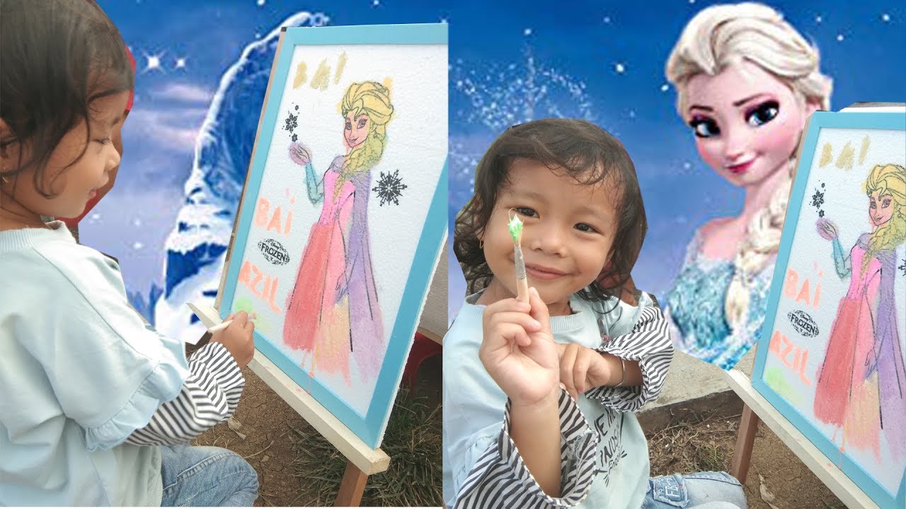  HEBAT  ANAK  KECIL BISA MELUKIS GAMBAR  KARTUN FROZEN YouTube