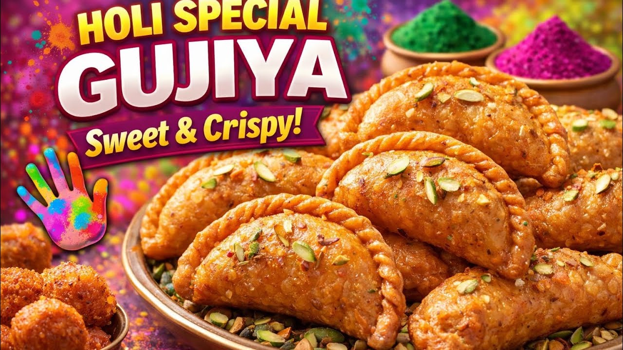 “Holi Special Gujiya Recipe | Crispy Outside, Sweet & Khoya Filled Inside#HoliSpecial #Gujiya🫠🤤