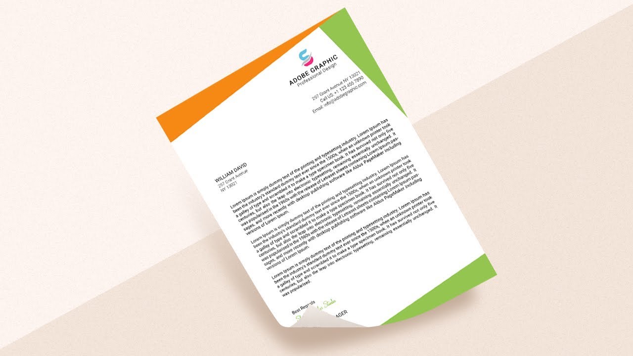 Professional Letterhead - Photoshop CC Tutorial 