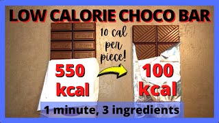  100 CALORIE CHOCOLATE BAR | Low calorie dessert for weight loss | Vegan, keto, low carb, low fat