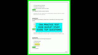 CNA PRACTICE TEST 2026 🩺 PASS YOUR EXAM FIRST TRY! 🏆 TOP QUIZLET STUDY GUIDE QUESTIONS AND ANSWERS 📚
