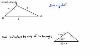 Trigonometry - Area of a triangle - (IB Math, GCSE, A level, AP)