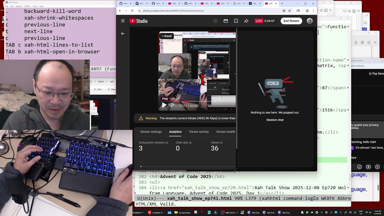 Xah Ep741 Wolfram Language, Advent of Code 2025, Day 7