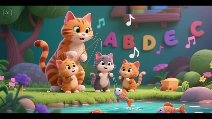 Mama Cat and Kittens Catch Fish Who Sing ABCs | Nursery Rhymes & Kids Songs