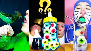 Mukbang Giant Color Bottles with JELLY, Candy drink || Funny Mukbang || TikTok Video - HUBA