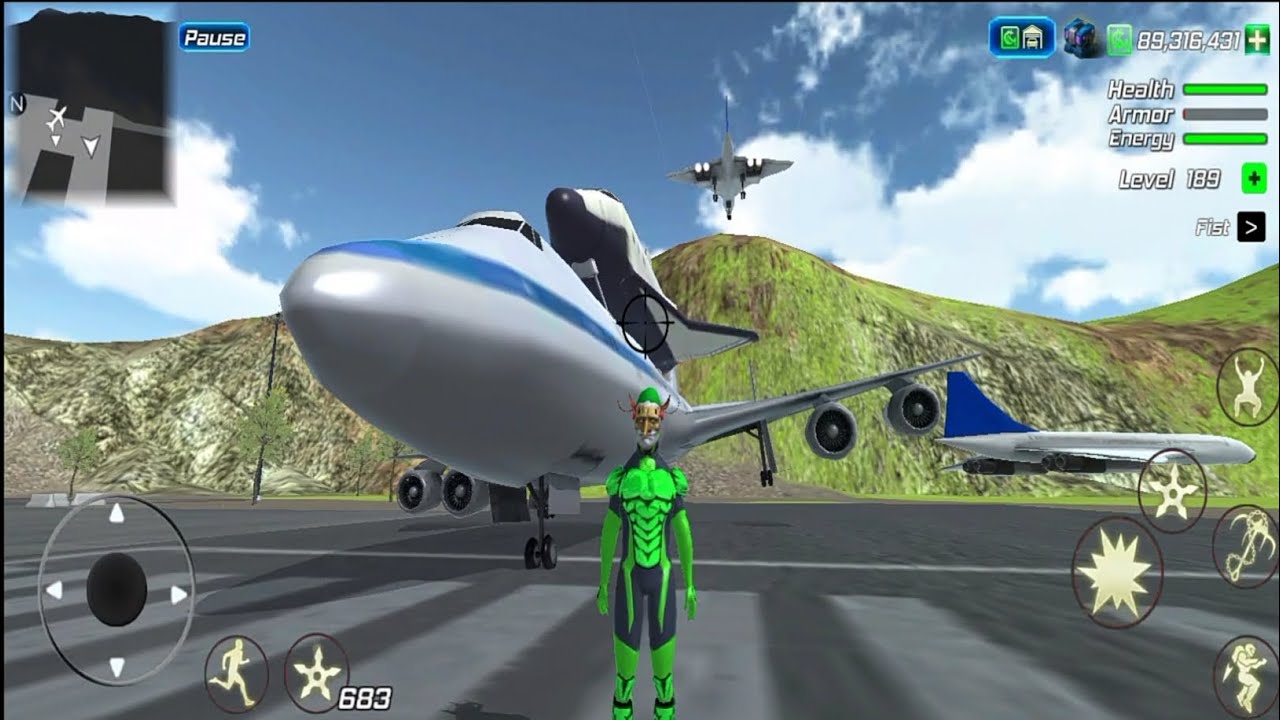 Rope Frog Ninja Hero Car Vegas; Flight Plane 🛫🛬 -Gameplay