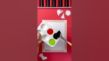 Christmas Easy DIY! 🎄✨ | Stencil Art with Acrylics using Different Tools! 🎨 #artistomg