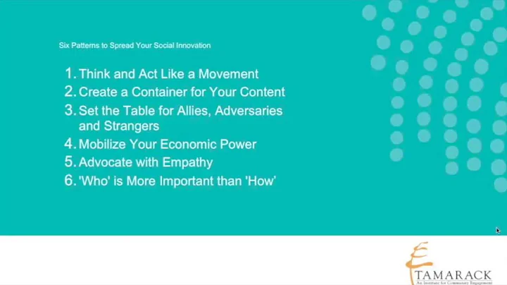 IMPACT: Six Patterns to Spread your Social Innovation - A discussion with Al Etmanski