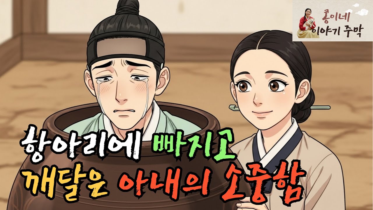 항아리에 빠지고 깨달은 아내의 소중함 (아내를 구박만 하던 백면서생이 탈바꿈한 사연) [옛날 이야기, 민담]