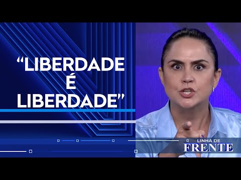 Carla Cecato se exalta ao falar sobre liberdade de expressão | LINHA DE FRENTE