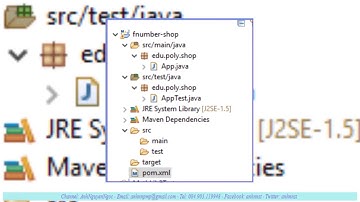 Lab 1.B3: Tạo dự án bằng maven trong Eclipse, tạo JUnit Test cho dự án