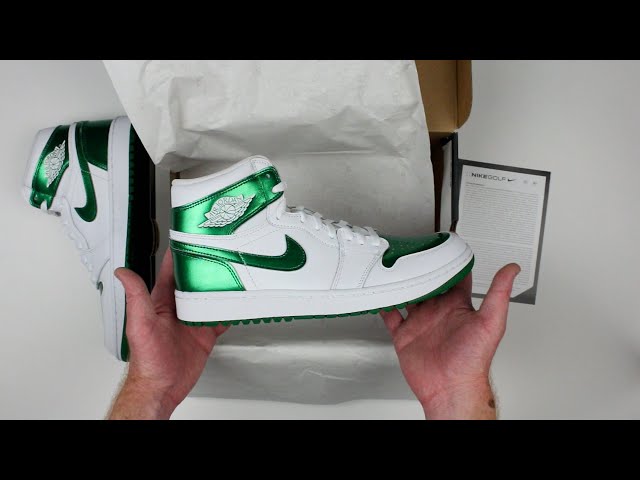 Air Jordan 1 High G Spikeless Golf Shoes - White/Pine Limited
