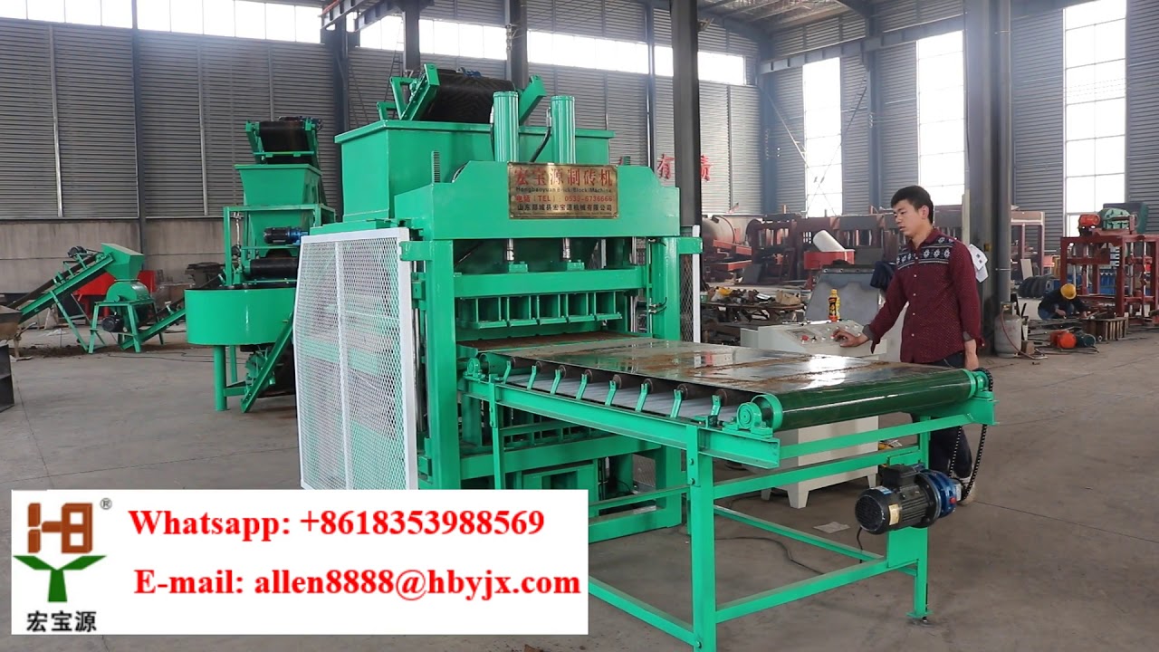 HBY5 10 full automatic interlocking brick making machine - YouTube