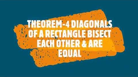Theorem-4 The diagonals of a rectangle bisect each other and are equal