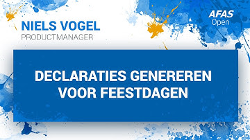 AFAS Open 2020 - Declaraties genereren voor feestdagen