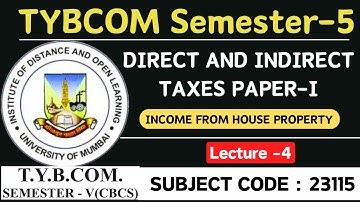 TYBCOM IDOL Semester 5 Direct and Indirect Taxes Paper-I IDOL Mumbai University -Q6 & Q7
