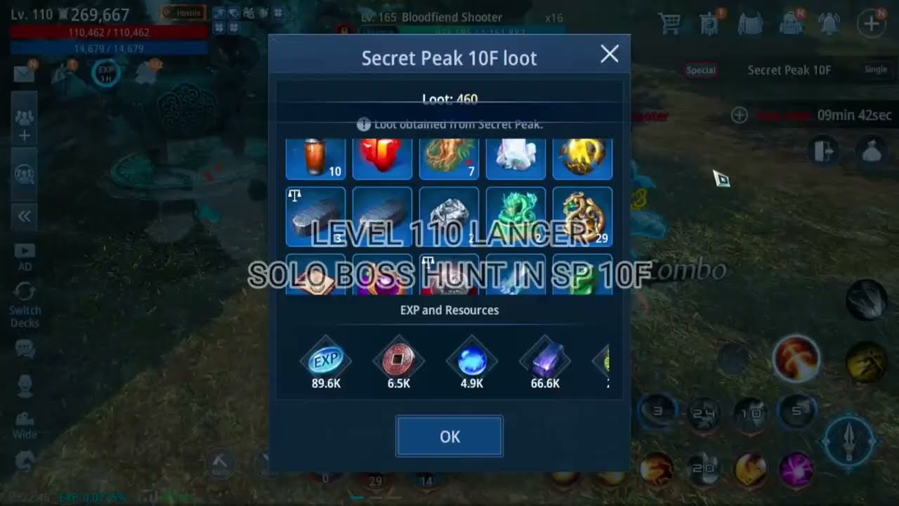 KAYA PALA NG ACCOUNT KO TO! LEVEL 110 LANCER SOLO BOSS HUNT IN SP 10F