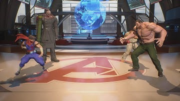 Strider Hiryru & Nemesis vs Ryu & Haggar - Marvel vs Capcom: Infinite