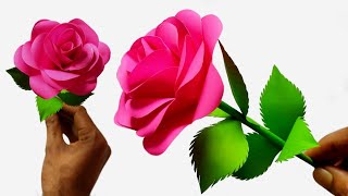 DIY  How To Make A Paper Rose Flower | Paper Craft [Tabrez Arts]