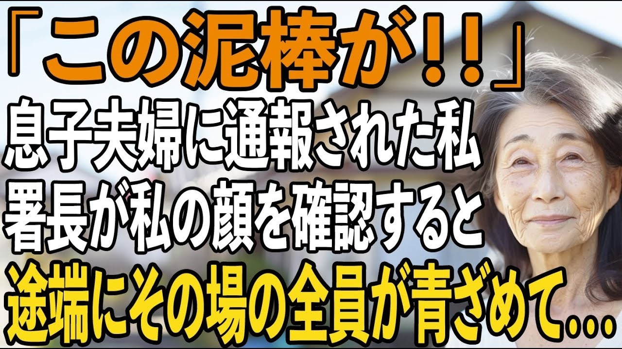 「嫁から聞いたぞこの泥棒！」私を泥棒と決めつけ、警察に通報した息子夫婦。しかし、警察署長は私の顔を確認した途端→署長は慌てて電話をかけ始めると…【シニアライフ】【60代以上の方へ】