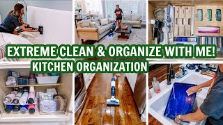 🥵MASSIVE CLEAN, DECLUTTER, & ORGANIZE WITH ME | KITCHEN ORGANIZATION | EXTREME CLEANING MOTIVATION