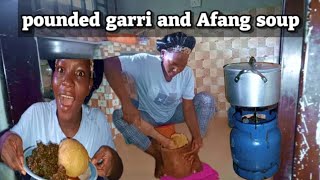 How to make Garri (Pounded)//Afang soup (Calabar style)//Granting a subscriber request