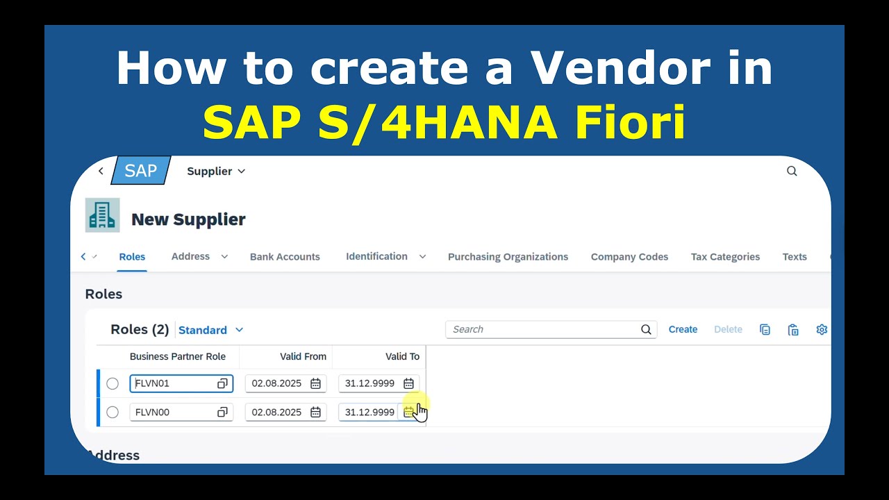 How to Create a Vendor in SAP S/4HANA Fiori | Step-by-Step Tutorial