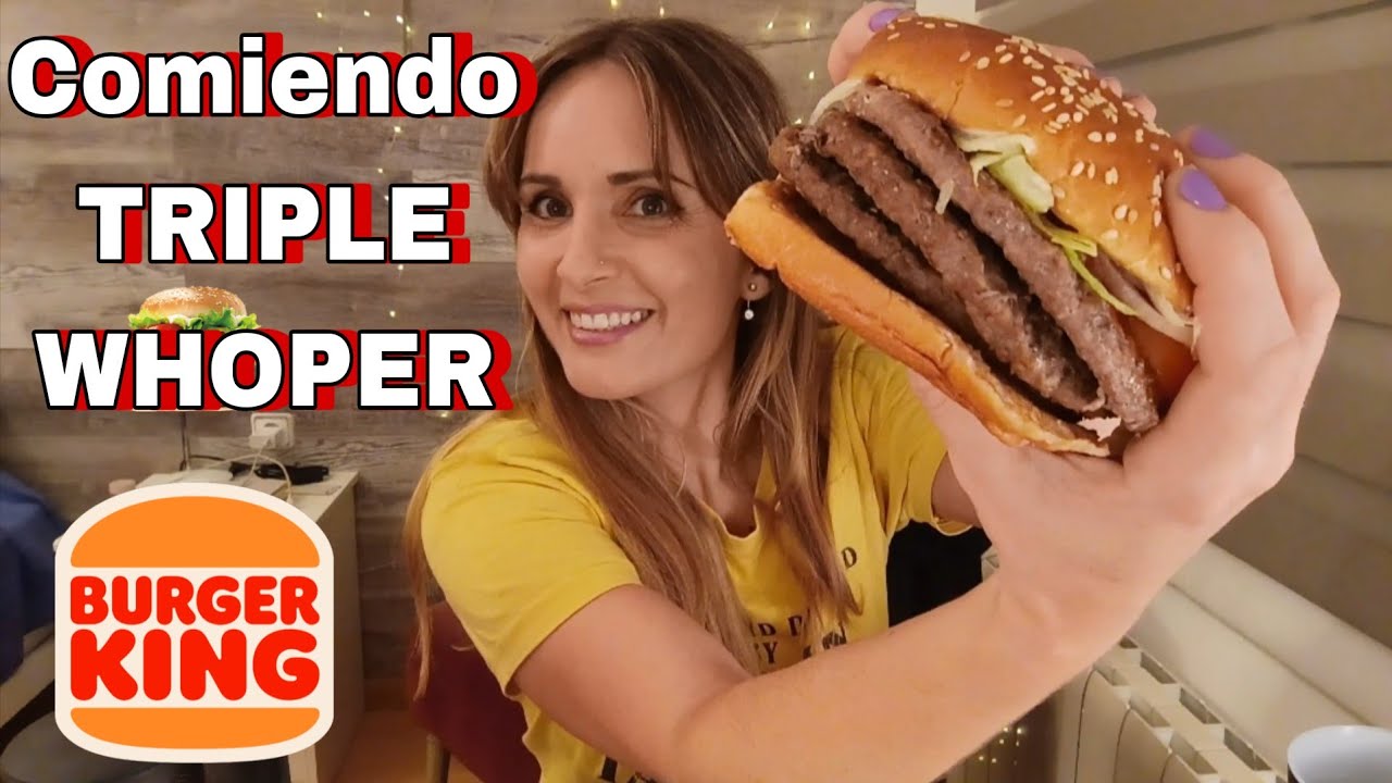 ASMR Comiendo Burguer King TRIPLE |