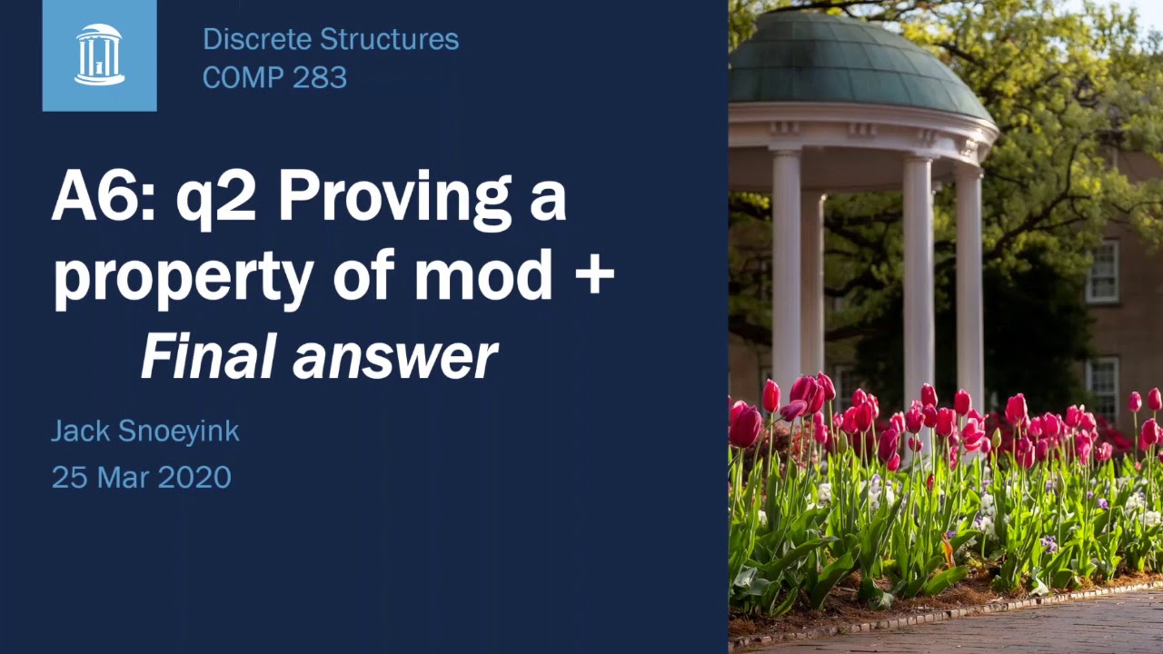 A6 q2 Proving a property of mod and addition - YouTube