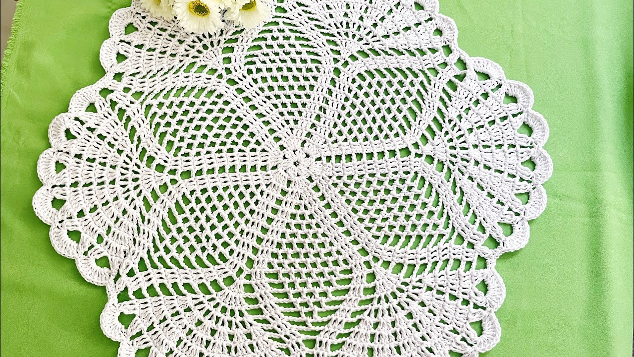 CENTRO de MESA REDONDO fácil de fazer,com 58cm no barbante 4🧶🧶