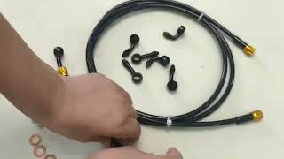 AN3 Black Braided Motorcycle Brake Hose Hydraulic Clutch Tube