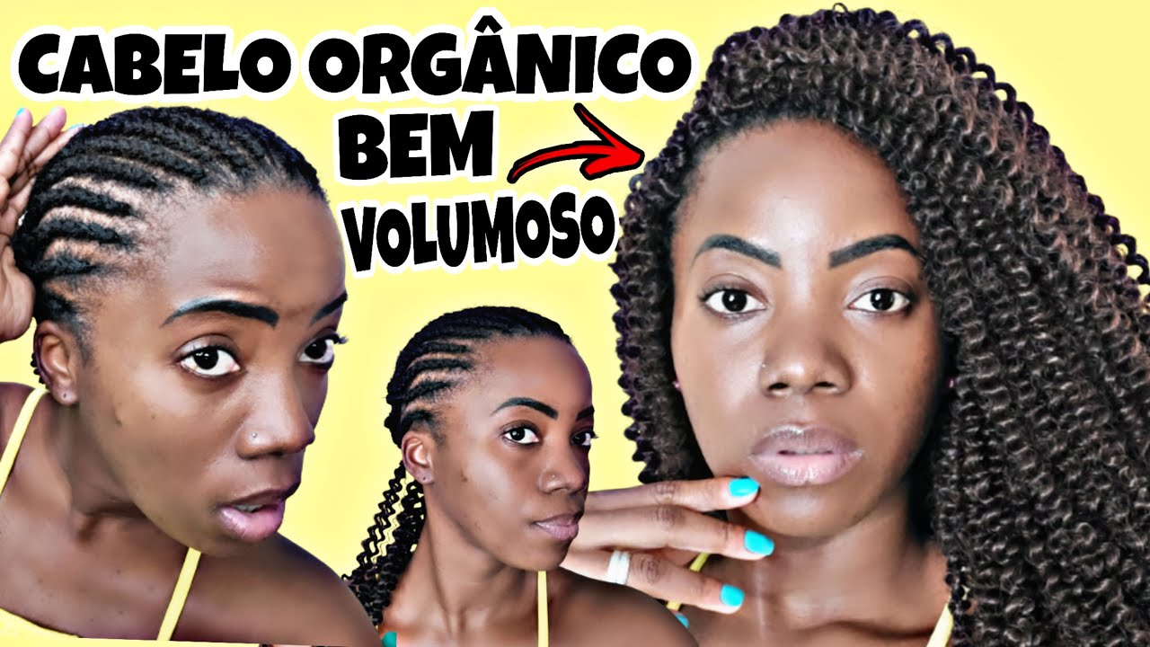VEJA cabelo orgânico CROCHET BRAIDS CACHEADO COM VOLUME
