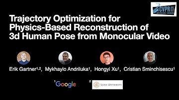 Trajectory Optimization for Physics-Based Reconstruction of 3d Human Pose from Monocular Video