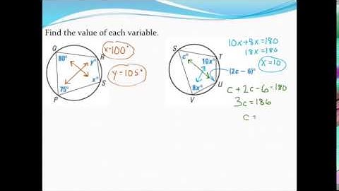 Using quadrilaterals inscribed in circles