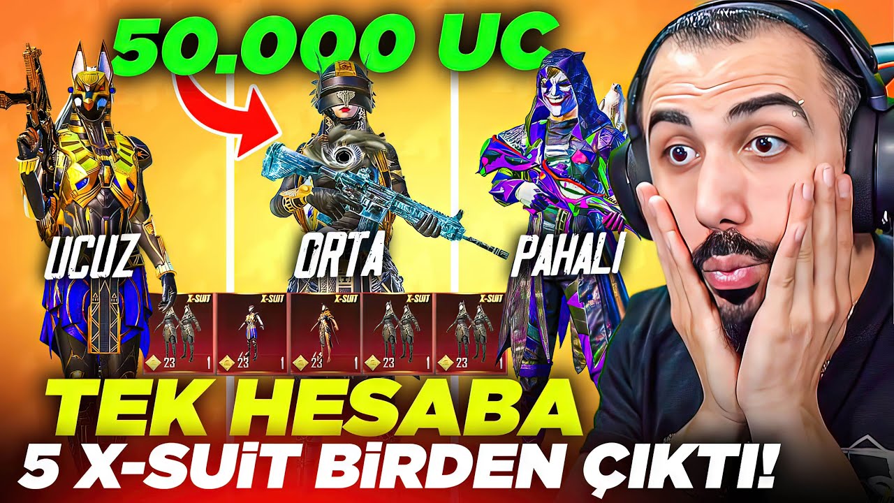 5 X-SUİT BİRDEN ÇIKTI!! 😱 İZLEYİCİLERE 50.000 UC YÜKLEYİP HESAPLARINI FULLEDİM!! | PUBG MOBILE