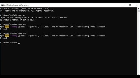 npm warn config global `--global`, `--local` are deprecated. use `--location=global` instead.
